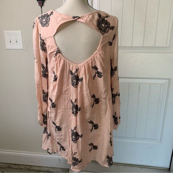 Free People embroidered Emma Austin long sleeves boho swing dress size large - Picture 3 of 6